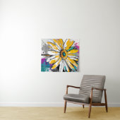 Daisy Flower Abstract Art Bloemen Kleurrijk Helder Wandkleed (In Situ (horizontaal))