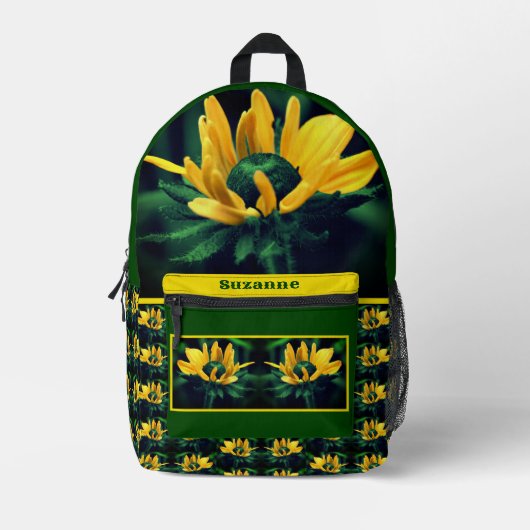 Daisy Flower Abstract gepersonaliseerd Bedrukte Rugzak (Voorkant)