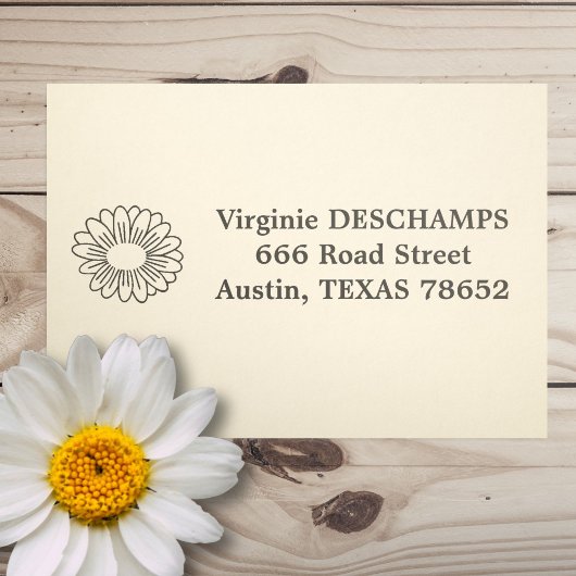Daisy Flower and Address Zelfinkkend stempel
