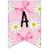 Daisy Flower and Bow Birthday Bunting Banner (Tweede vlag)