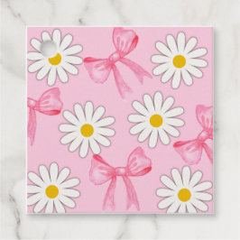 Daisy Flower and Bow Favor Tag Bedankjes Labels