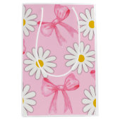 Daisy Flower and Bow gift bag Medium Cadeauzakje (Voorkant)