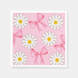Daisy Flower and Bow Napkin Servet