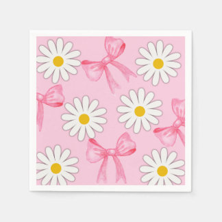 Daisy Flower and Bow Napkin Servet