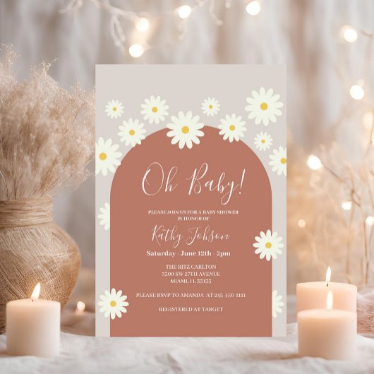Daisy Flower Arch Baby shower Kaart