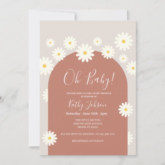 Daisy Flower Arch Baby shower Kaart (Voorkant)