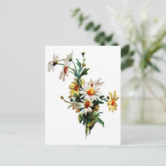 * Daisy* Flower Art Briefkaart (Staand voorkant)