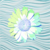 Daisy Flower Art in Blauw Grote Sticker (Voorkant)