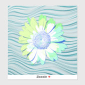 Daisy Flower Art in Blauw Grote Sticker (Vel)