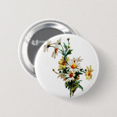 * Daisy* Flower Art Ronde Button 5,7 Cm (Voorkant /achterkant)