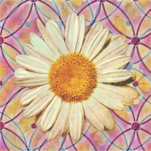Daisy Flower Art  stijl Sticker (Voorkant)