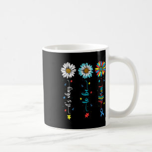 Daisy Flower Autisme Awareness Het is OK om anders Koffiemok