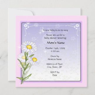 Daisy Flower Baby shower Invite Kaart