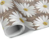 Daisy Flower Barn Board Cadeaupapier (Rol Hoek)