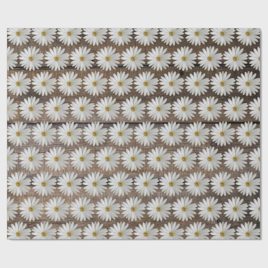 Daisy Flower Barn Board Cadeaupapier (Vlak)