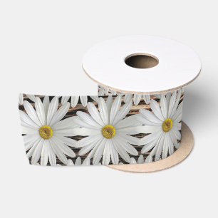 Daisy Flower Barn Board Satijnen Lint