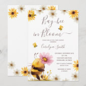 Daisy Flower Bay Bee in Bloom Baby shower Kaart (Voorkant / Achterkant)