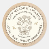  Daisy Flower Bee Honey Label Kraft Border (Voorkant)