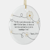 Daisy Flower Bible Quote Knowledge of Truth Keramisch Ornament (Rechts)