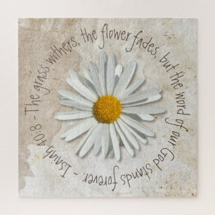 Daisy Flower Bible Verse - Christelijk - Isaiah 40 Legpuzzel
