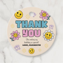 Daisy Flower Birthday Party Circle Bedankt Label