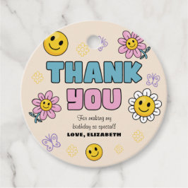 Daisy Flower Birthday Party Circle Bedankt Label
