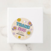 Daisy Flower Birthday Party Circle Bedankt Label (In situ)