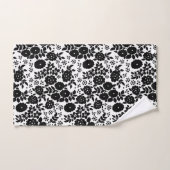 Daisy Flower Black Stripe Badhanddoek Set Bad Handdoek (Handdoek)