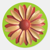 Daisy Flower - Bloemen MOD Zomertuin Bruiloft Ronde Sticker (Voorkant)