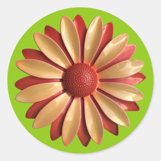 Daisy Flower - Bloemen MOD Zomertuin Bruiloft Ronde Sticker (Voorkant)