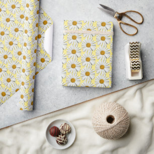 Daisy Flower Blossom Bloemen Mode Geel Cadeaupapier