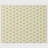 Daisy Flower Blossom Bloemen Mode Geel Cadeaupapier (Vlak)