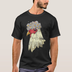 Daisy Flower Blossom Boerderij Animal Floral Chick T-shirt