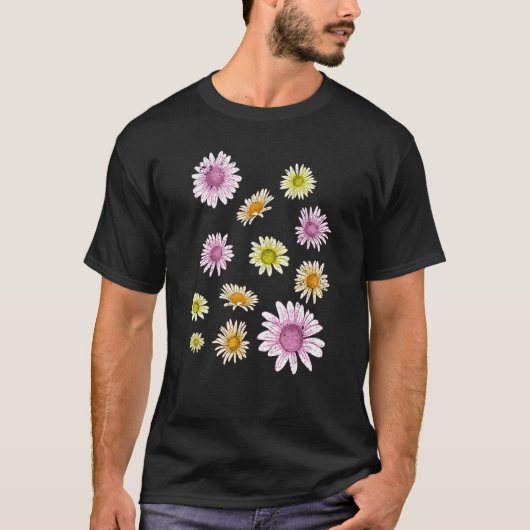 Daisy Flower Blossom Botanical Garden Plant Natur T-shirt (Voorkant)