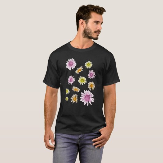 Daisy Flower Blossom Botanical Garden Plant Natur T-shirt (Voorkant volledig)