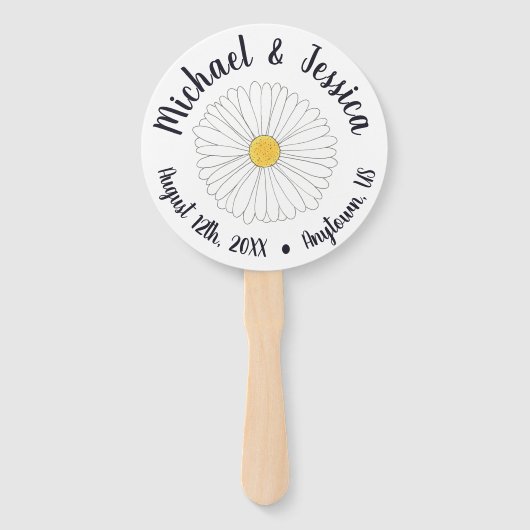 Daisy Flower Blossom Daisies Wedding Programme Handwaaier (Voorkant)