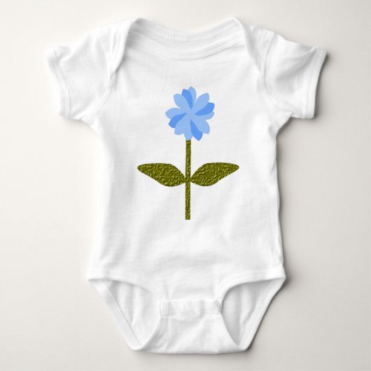 Daisy Flower  Blue Baby Romper (Voorkant)