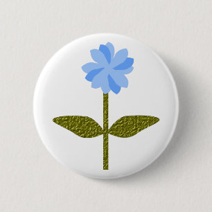 Daisy Flower Blue Button