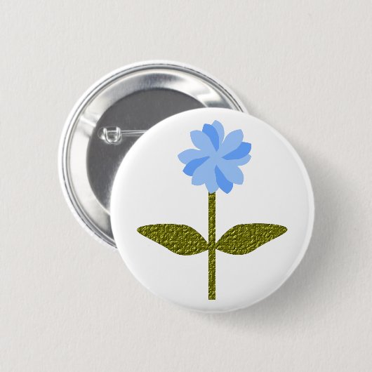 Daisy Flower  Blue Button (Voorkant /achterkant)