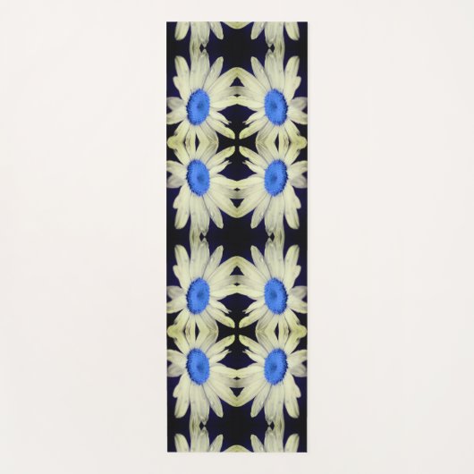 Daisy Flower Blue Center Raindrops Abstract Yogamat (Voorkant)