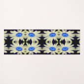 Daisy Flower Blue Center Raindrops Abstract Yogamat (Voorkant (horizontaal))