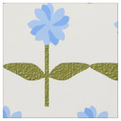 Daisy Flower Blue Floral Patterned Fabric Stof (Close Up)