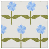 Daisy Flower Blue Floral Patterned Fabric Stof (Swatch)