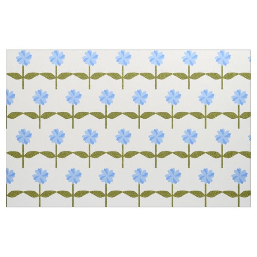 Daisy Flower Blue Floral Patterned Fabric Stof (Fat Quarter)