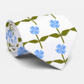 Daisy Flower Blue Floral Stropdas (Opgerold)