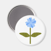 Daisy Flower  Blue Magnet (Voorkant / Achterkant)