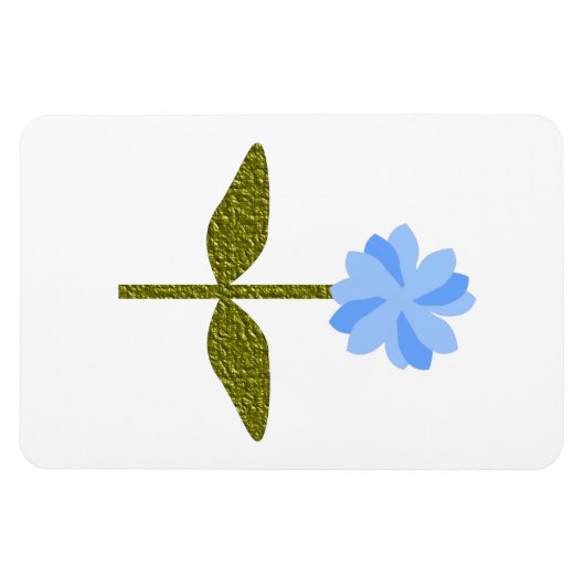 Daisy Flower  Blue Premium Magnet Magneet (Horizontaal)