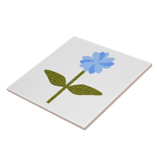 Daisy Flower  Blue Tile Tegeltje (Zijkant)