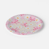 Daisy Flower Bow Paper Plates 7" Round Paper Plate Papieren Bordje (Gekanteld)
