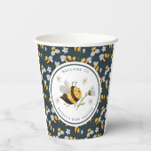 Daisy Flower Bumblebee Bee Baby shower Papieren Bekers (Achterkant)